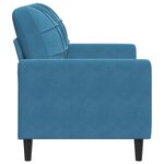vidaXL Canapé à 2 places Bleu 120 cm Velours