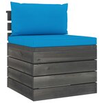 Salon de jardin palette meuble d'extérieur ensemble de mobilier 2 pièces avec coussins bois de pin massif 02_0018547