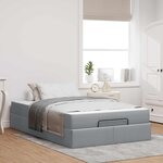 vidaXL Cadre de lit avec matelas avec matelas 2 Pièces Gris clair tissu