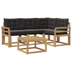 vidaXL Ensemble de canapés d'extérieur 5 pc Blanc et noir