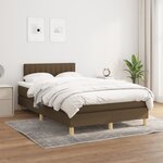vidaXL Sommier à lattes de lit et matelas marron foncé 120x190cm tissu