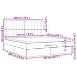 VidaXL Cadre de lit ottoman et matelas gris clair 200x200cm tissu