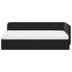 vidaXL Cadre de lit d'angle Noir 90 x 190 cm Velours