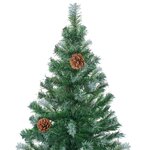 vidaXL Arbre de Noël artificiel avec pommes de pin 210 cm