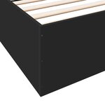vidaXL Cadre de lit noir 200x200 cm bois d'ingénierie
