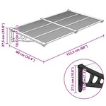 vidaXL Auvent de porte Noir et transparent 152 5x90 cm Polycarbonate