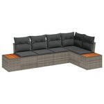 vidaXL Ensemble de canapé de jardin 5 Pièces Gris 264 x 154 x 85 cm
