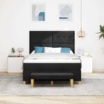 vidaXL Lit à ressorts avec matelas Noir 140 x 200 cm tissu