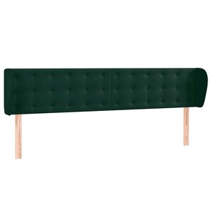 vidaXL Tête de lit avec oreilles Vert foncé 203x23x78/88 cm Velours
