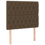 vidaXL Cadre de lit avec tête de lit marron foncé 100x200 cm Tissu