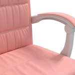 Chaise fauteuil siège pivotante de inclinable de bureau informatique étude similicuir rose 02_0024273