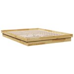 vidaXL Cadre de lit sans matelas 135x190 cm bois massif de chêne