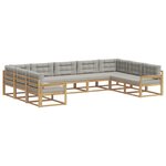 vidaXL Ensemble de canapés d'extérieur 9 pc Blanc et gris clair