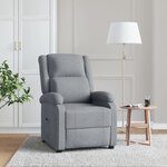vidaXL Fauteuil inclinable Gris clair Tissu