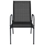 vidaXL Chaises de jardin lot de 6 Acier et textilène Noir