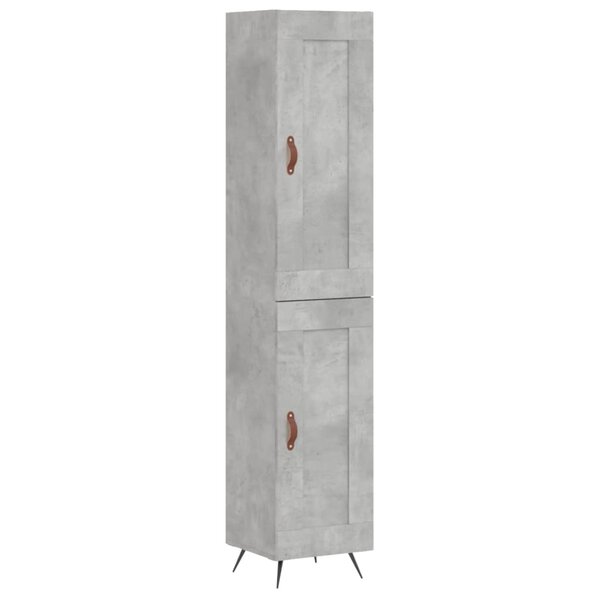 vidaXL Buffet haut Gris béton 34 5x34x180 cm Bois d'ingénierie