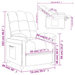 vidaXL Fauteuil inclinable Gris clair Tissu