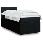 vidaXL Sommier à lattes de lit et matelas Noir 80x200 cm Tissu