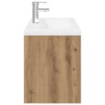vidaXL Meuble lavabo et bassin intégré chêne artisanal bois ingénierie