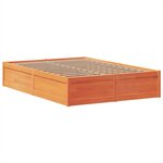 vidaXL Cadre de lit sans matelas cire marron 140x200cm bois pin massif