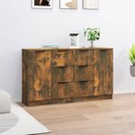 vidaXL Buffets 2 Pièces Chêne fumé 60x30x70 cm Bois d'ingénierie
