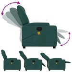 vidaXL Fauteuil de massage inclinable Vert foncé Tissu