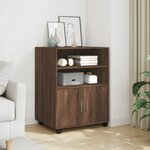 vidaXL Armoire à roulettes chêne marron 60x48x81 cm bois d'ingénierie