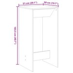 vidaXL Table de bar chêne artisanal 51x50x103 5 cm bois d'ingénierie