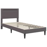 vidaXL Cadre de lit avec bandes LED Gris 90 x 190 cm Simili cuir