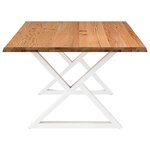 vidaXL Table à manger et bord naturel bois massif chêne