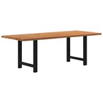 vidaXL Table à manger marron clair bois de chêne massif rectangulaire