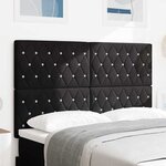 vidaXL Tête de lit en velours noir avec des boutons en cristal  160 cm