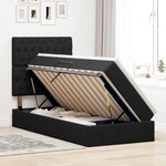 vidaXL Lit de rangement LED avec matelas Noir 90 x 190 cm Velours