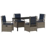 vidaXL Ensemble de salle à manger de jardin 5 pièces gris en rattan poly