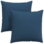 vidaXL Coussins de canapé 2 Pièces Bleu 80 x 80 cm tissu