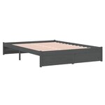 vidaXL Cadre de lit sans matelas gris bois massif 140x200 cm
