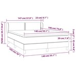 vidaXL Sommier à lattes de lit avec matelas Gris clair 140x190cm Tissu