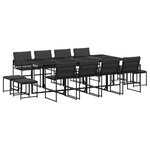 vidaXL Ensemble à manger de jardin avec coussins 13 Pièces noir textilène