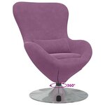 vidaXL Fauteuil œuf Violet 63 x 73 x 90 cm Velours