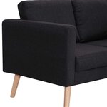 vidaXL Canapé à 3 places Tissu Noir