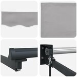 vidaXL Auvent Gris clair 3 x 2 5 m Polyester et métal