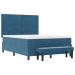 vidaXL Lit à ressorts avec tête de lit Bleu foncé 200 x 140 cm Velours