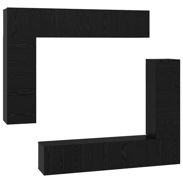 vidaXL Ensemble meuble TV 8 Pièces Chêne noir 80 x 30 x 30 cm
