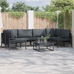 vidaXL Ensemble de canapé de jardin Anthracite Acier
