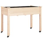 vidaXL Jardinière sur roues avec doublure 118x59x80 cm bois de sapin