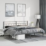 vidaXL Cadre de lit métal sans matelas avec tête de lit noir 183x213cm