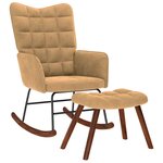 vidaXL Chaise à bascule avec repose-pied marron velours