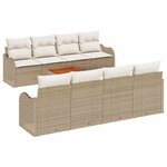 vidaXL Ensemble de canapé de jardin 9 Pièces Beige  blanc