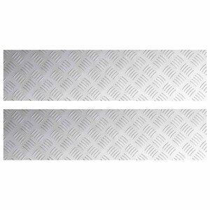 vidaXL Plaques à damier 2 Pièces Argent 100 x 25 cm Aluminium