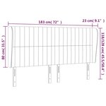 vidaXL Tête de lit avec oreilles Marron foncé 183x23x118/128 cm Tissu